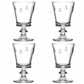 Coffret de 4 verres à vin Abeille - Transparent