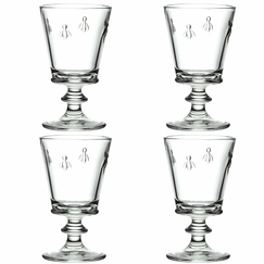 Set of 4 Bee Wine glasses - Clear