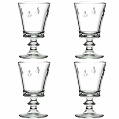 Coffret de 4 verres à vin Abeille - Transparent