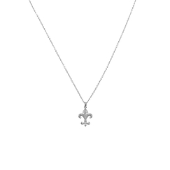 Necklace with pendant Fleur de lys with strass