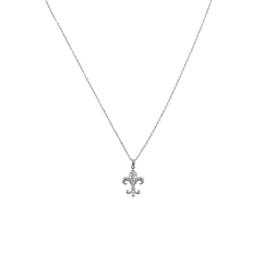 Collier-pendentif Fleur de Lys strass