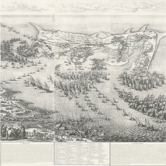 Engraving The siege of the island of Ré, in 1627 - Jacques Callot