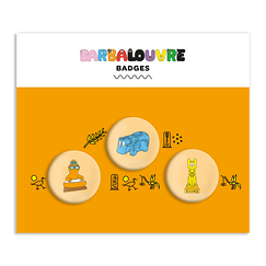 BarbaLouvre - Set of 3 pin's Barbapapa