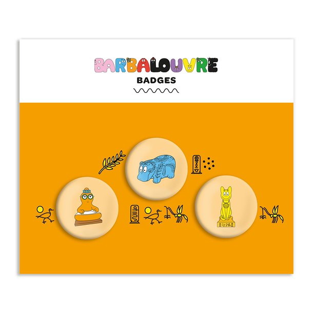 BarbaLouvre - Set of 3 pin's Barbapapa
