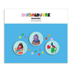 Lot de 3 badges Barbapapa - BarbaLouvre