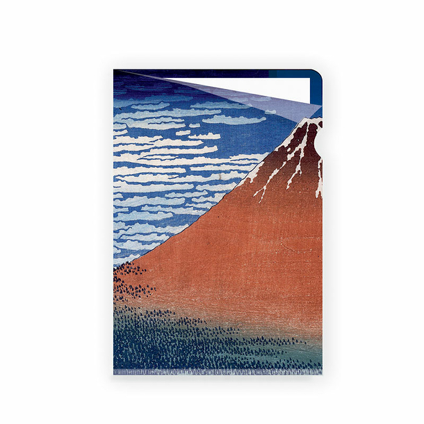 Sous-chemise A4 Katsushika Hokusai - Fuji rouge