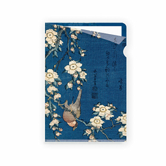 Sous-chemise A4 Katsushika Hokusai - Bouvreuil et cerisier-pleureur