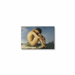 Magnet Hippolyte Flandrin - Naked young man sitting by the sea