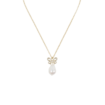 Knot Necklace "à l'égaré" and baroque pearl