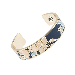 Bracelet jonc Hokusai - Cerisier et bouvreuil