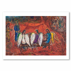 Poster Marc Chagall - Abraham and the three angels - 50 x 70 cm