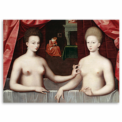 Poster Presumed portrait of Gabrielle d'Estrées and her sister the Duchess of Villars