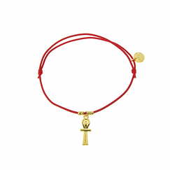 Egyptian Charm Bracelet - Life Cross - Red