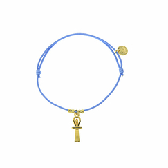 Egyptian Charm Bracelet - Life Cross - Sky-blue