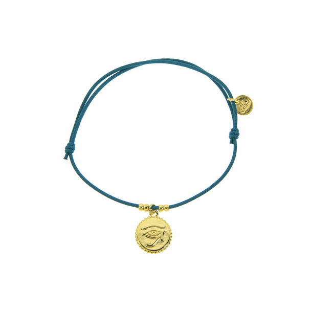 Bracelet élastique avec charm Égyptien - Œil - Vert