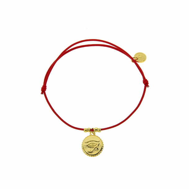 Bracelet élastique avec charm Égyptien - Œil - Rouge