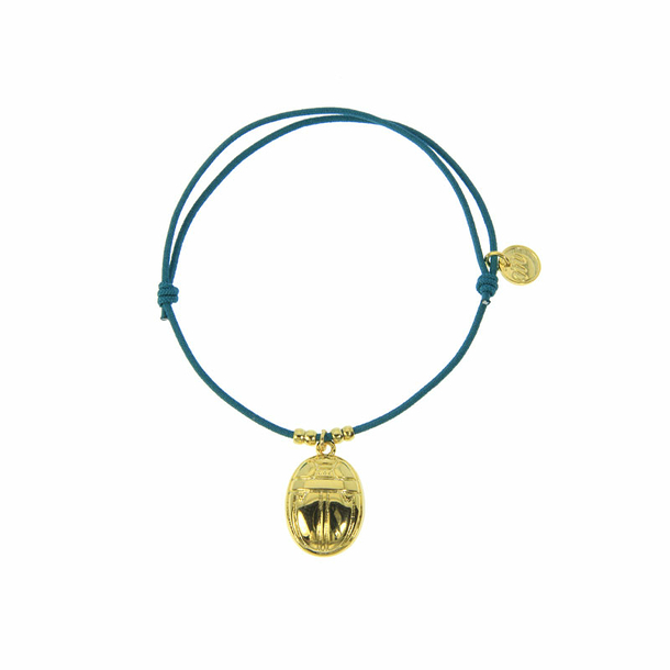 Bracelet élastique avec charm Égyptien - Scarabée - Vert