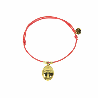 Egyptian Charm Bracelet - Scarab - Pink