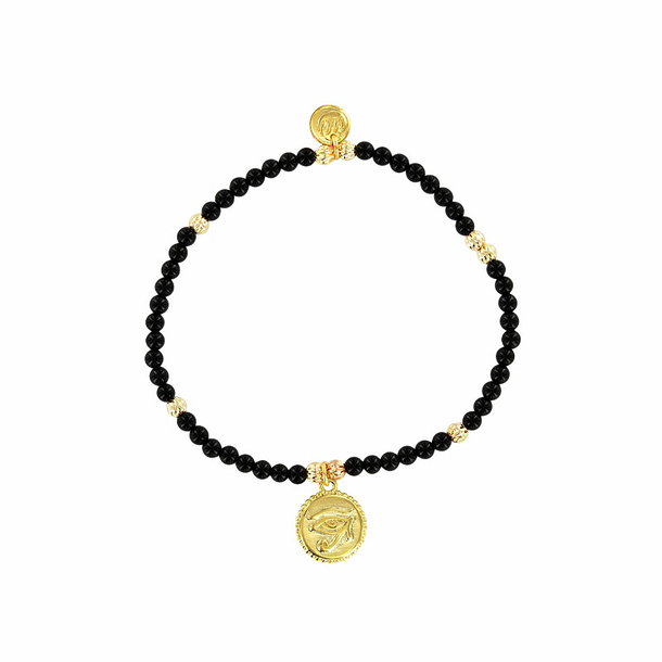 Bracelet avec charm Égyptien - Œil - Onyx