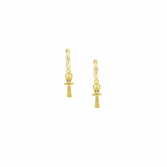 Boucles d'oreilles créoles Égypte - Croix de vie
