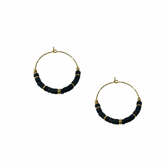 Boucles d'oreilles créoles - Onyx