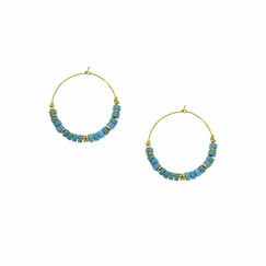 Boucles d'oreilles créoles - Turquoise