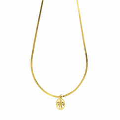 Egyptian Pendant Necklace - Scarab - Mirror chain 45 cm
