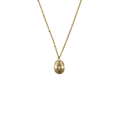 Egyptian Pendant Necklace - Scarab - Chain with balls 60 cm
