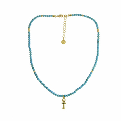 Collier Croix de Vie - Turquoise