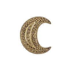 Gold Crescent Brooch