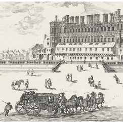 Engraving The castle of Saint-Germain-en Laye, in 1658 - Israël Silvestre