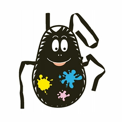 Barbapapa - Tablier en toile cirée noir - Barbouille