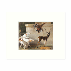 Reproduction sous Marie-Louise Jean-Baptiste Oudry - Trois chiens et une antilope, 1745