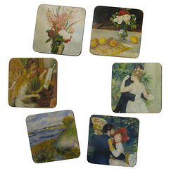 6 cork coasters Auguste Renoir
