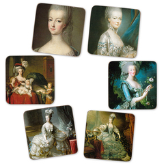 6 cork coasters de verre Marie-Antoinette
