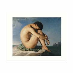 Reproduction sous Marie-Louise Hippolyte Flandrin - Jeune homme nu assis au bord de la mer, 1837