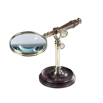 Magnifying Glass With Stand Bronze and wood
