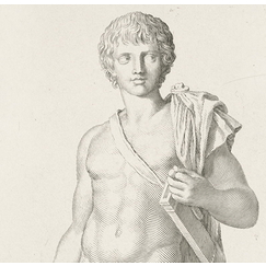 Statue antique de marbre d'un gladiateur haute de 3 pieds 4 pouces au palais des Thuilleries - Claude Mellan