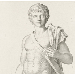 Engraving Antique marble statue of a gladiator 3 feet 4 inches high in the Palais des Thuilleries - Claude Mellan