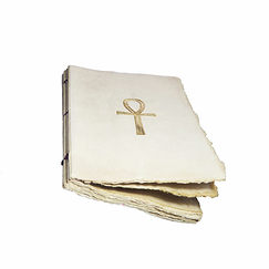 Carnet en papier parchemin Croix de vie Ânkh doré A5