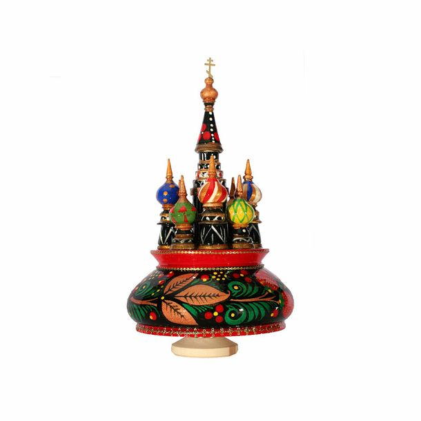 Boîte à musique en bois Rouge - 22cm