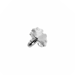 Adjustable Ring Gingko Silvery metal- L'Indochineur