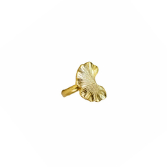 Adjustable Ring Gingko Brass with gold plated - L'Indochineur