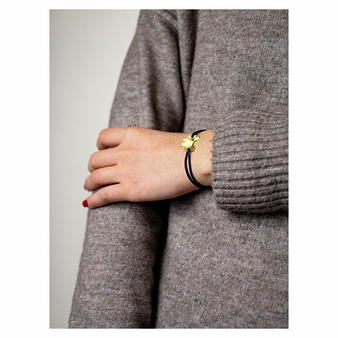 Cord Bracelet with Gingko motif Brass - L'Indochineur