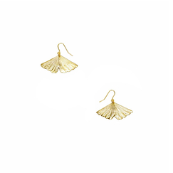 Earrings Gingko Brass with gold plated - L'Indochineur