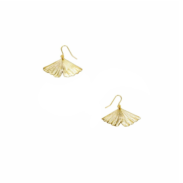 Earrings Gingko Brass with gold plated - L'Indochineur