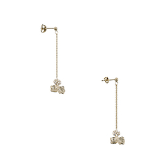 Hanging Earrings Clover with rhinestone - Cécile Boccara
