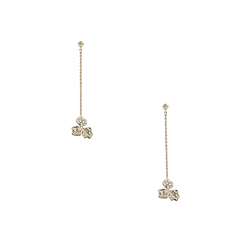 Hanging Earrings Clover with rhinestone - Cécile Boccara