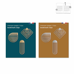 Set 3 Marque-pages / clips en métal - Mat - tout simplement,