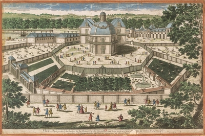 Vue et perspective du salon de la Ménagerie de Versailles
